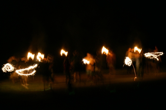 A parade of sparklers from last summer, about a thousand years ago.