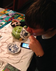 After waking, tea with Panda. What part of me would ever want to miss tea time?